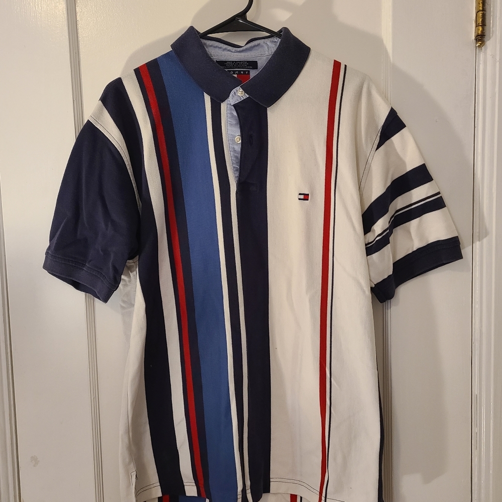 Vintage Tommy Hilfiger Triped Polo Shirt